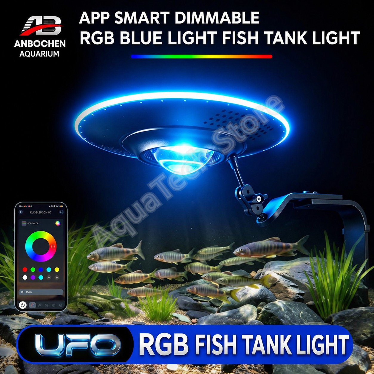 Reef Lighting - Lampe d'aquarium ANBOCHEN UFO RGB LED