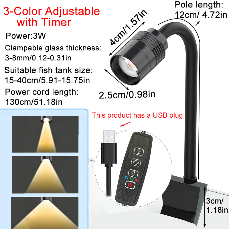Projecteur USB 3W pour aquariu - Aquarium Marine Lights avis et prix